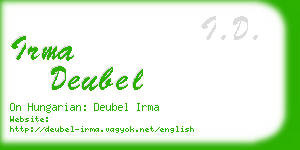 irma deubel business card